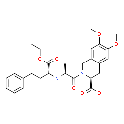 ChemSpider 2D Image | (3S)-2-{N-[(2R)-1-Ethoxy-1-oxo-4-phenyl-2-butanyl]-L-alanyl}-6,7-dimethoxy-1,2,3,4-tetrahydro-3-isoquinolinecarboxylic acid | C27H34N2O7