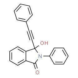 ChemSpider 2D Image | 3-Hydroxy-2-phenyl-3-(phenylethynyl)-1-isoindolinone | C22H15NO2