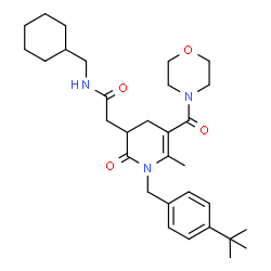 ChemSpider 2D Image | N-(Cyclohexylmethyl)-2-{6-methyl-1-[4-(2-methyl-2-propanyl)benzyl]-5-(4-morpholinylcarbonyl)-2-oxo-1,2,3,4-tetrahydro-3-pyridinyl}acetamide | C31H45N3O4