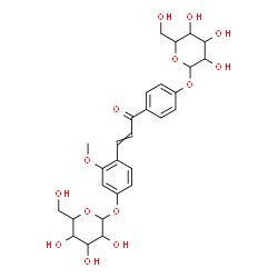 ChemSpider 2D Image | 4-{3-[4-(Hexopyranosyloxy)-2-methoxyphenyl]acryloyl}phenyl hexopyranoside | C28H34O14