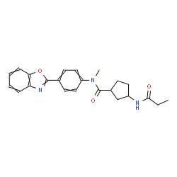 ChemSpider 2D Image | N-[4-(1,3-Benzoxazol-2-yl)phenyl]-N-methyl-3-(propionylamino)cyclopentanecarboxamide | C23H25N3O3