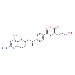 ChemSpider 2D Image | N-(4-{[(2,4-Diamino-5,6,7,8-tetrahydropyrido[3,2-d]pyrimidin-6-yl)methyl](methyl)amino}benzoyl)-L-glutamic acid | C21H27N7O5