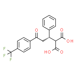 ChemSpider 2D Image | {(1S)-3-Oxo-1-phenyl-3-[4-(trifluoromethyl)phenyl]propyl}malonic acid | C19H15F3O5