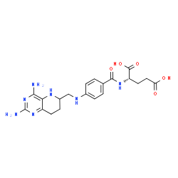 ChemSpider 2D Image | N-(4-{[(2,4-Diamino-5,6,7,8-tetrahydropyrido[3,2-d]pyrimidin-6-yl)methyl]amino}benzoyl)-L-glutamic acid | C20H25N7O5