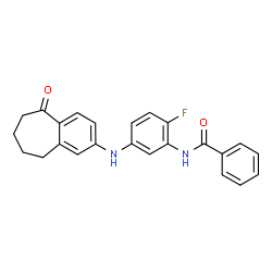 ChemSpider 2D Image | N-{2-Fluoro-5-[(5-oxo-6,7,8,9-tetrahydro-5H-benzo[7]annulen-2-yl)amino]phenyl}benzamide | C24H21FN2O2