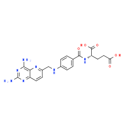 ChemSpider 2D Image | N-(4-{[(2,4-Diaminopyrido[3,2-d]pyrimidin-6-yl)methyl]amino}benzoyl)-L-glutamic acid | C20H21N7O5