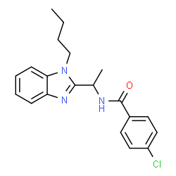 ChemSpider 2D Image | N-[1-(1-Butyl-1H-benzimidazol-2-yl)ethyl]-4-chlorobenzamide | C20H22ClN3O