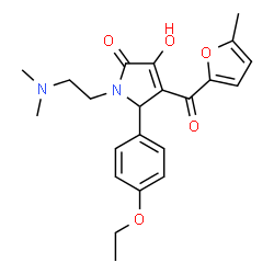 ChemSpider 2D Image | 1-[2-(Dimethylamino)ethyl]-5-(4-ethoxyphenyl)-3-hydroxy-4-(5-methyl-2-furoyl)-1,5-dihydro-2H-pyrrol-2-one | C22H26N2O5