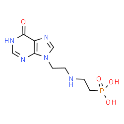 ChemSpider 2D Image | (2-{[2-(6-Oxo-1,6-dihydro-9H-purin-9-yl)ethyl]amino}ethyl)phosphonic acid | C9H14N5O4P