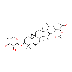 ChemSpider 2D Image | (3beta,9beta,15alpha,16alpha,23R,24S)-15,25-Dihydroxy-3-(beta-D-xylopyranosyloxy)-16,23-epoxy-9,19-cyclolanostan-24-yl acetate | C37H60O10