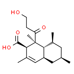 ChemSpider 2D Image | (1S,2R,4aS,6R,8S,8aR)-1-(3-Hydroxypropanoyl)-1,3,6,8-tetramethyl-1,2,4a,5,6,7,8,8a-octahydro-2-naphthalenecarboxylic acid | C18H28O4