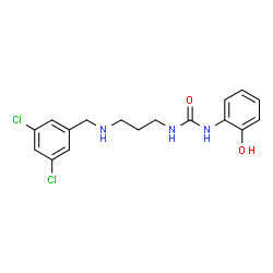 ChemSpider 2D Image | 1-{3-[(3,5-Dichlorobenzyl)amino]propyl}-3-(2-hydroxyphenyl)urea | C17H19Cl2N3O2