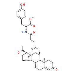 ChemSpider 2D Image | Methyl N-(4-{[(8xi,9xi,10xi,13xi,14xi,17xi)-3,20-dioxopregn-4-en-11-yl]oxy}-4-oxobutanoyl)tyrosinate | C35H45NO8