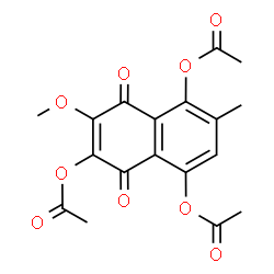 ChemSpider 2D Image | 7-Methoxy-2-methyl-5,8-dioxo-5,8-dihydronaphthalene-1,4,6-triyl triacetate | C18H16O9