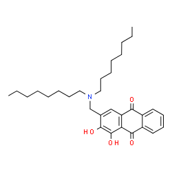 ChemSpider 2D Image | 3-[(Dioctylamino)methyl]-1,2-dihydroxy-9,10-anthraquinone | C31H43NO4