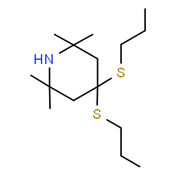 ChemSpider 2D Image | 2,2,6,6-Tetramethyl-4,4-bis(propylsulfanyl)piperidine | C15H31NS2