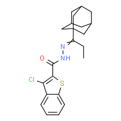 ChemSpider 2D Image | N'-[1-(Adamantan-1-yl)propylidene]-3-chloro-1-benzothiophene-2-carbohydrazide | C22H25ClN2OS