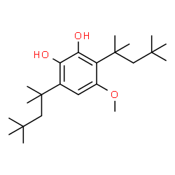 ChemSpider 2D Image | 4-Methoxy-3,6-bis(2,4,4-trimethyl-2-pentanyl)-1,2-benzenediol | C23H40O3