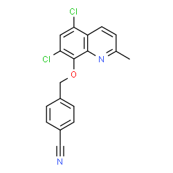 ChemSpider 2D Image | 4-{[(5,7-Dichloro-2-methyl-8-quinolinyl)oxy]methyl}benzonitrile | C18H12Cl2N2O