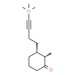 ChemSpider 2D Image | 2-Methyl-3-[4-(trimethylsilyl)-3-butyn-1-yl]cyclohexanone | C14H24OSi