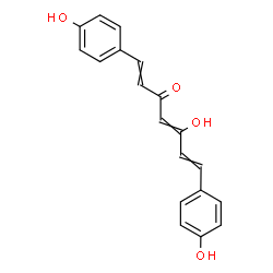 ChemSpider 2D Image | 5-Hydroxy-1,7-bis(4-hydroxyphenyl)-1,4,6-heptatrien-3-one | C19H16O4