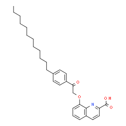 ChemSpider 2D Image | 8-[2-(4-Dodecylphenyl)-2-oxoethoxy]-2-quinolinecarboxylic acid | C30H37NO4
