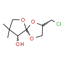 ChemSpider 2D Image | 2-(Chloromethyl)-8,8-dimethyl-1,4,6-trioxaspiro[4.4]nonan-9-ol | C9H15ClO4