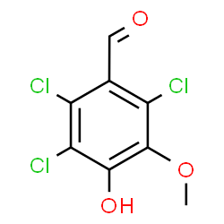 ChemSpider 2D Image | 2,3,6-Trichloro-4-hydroxy-5-methoxybenzaldehyde | C8H5Cl3O3
