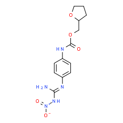 ChemSpider 2D Image | Tetrahydro-2-furanylmethyl (4-{(E)-[amino(nitroamino)methylene]amino}phenyl)carbamate | C13H17N5O5