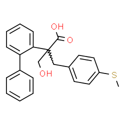 ChemSpider 2D Image | 2-(2-Biphenylyl)-3-hydroxy-2-[4-(methylsulfanyl)benzyl]propanoic acid | C23H22O3S