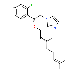 ChemSpider 2D Image | 1-{2-(2,4-Dichlorophenyl)-2-[(3,7-dimethyl-2,6-octadien-1-yl)oxy]ethyl}-1H-imidazole | C21H26Cl2N2O