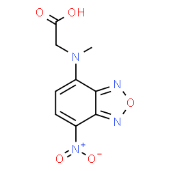 ChemSpider 2D Image | N-Methyl-N-(7-nitro-2,1,3-benzoxadiazol-4-yl)glycine | C9H8N4O5