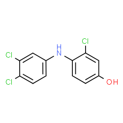 ChemSpider 2D Image | 3-Chloro-4-[(3,4-dichlorophenyl)amino]phenol | C12H8Cl3NO