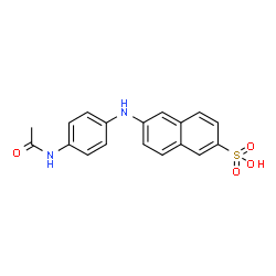 ChemSpider 2D Image | 6-[(4-Acetamidophenyl)amino]-2-naphthalenesulfonic acid | C18H16N2O4S