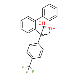 ChemSpider 2D Image | 2-(2-Biphenylyl)-3-hydroxy-2-[4-(trifluoromethyl)phenyl]propanoic acid | C22H17F3O3
