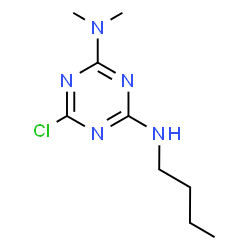 ChemSpider 2D Image | N'-Butyl-6-chloro-N,N-dimethyl-1,3,5-triazine-2,4-diamine | C9H16ClN5