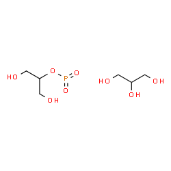 ChemSpider 2D Image | Phosphenic acid, 2-hydroxy-1-(hydroxymethyl)ethyl ester, compd. with 1,2,3-propanetriol (1:1) | C6H15O8P