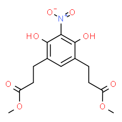 ChemSpider 2D Image | Dimethyl 3,3'-(4,6-dihydroxy-5-nitro-1,3-phenylene)dipropanoate | C14H17NO8