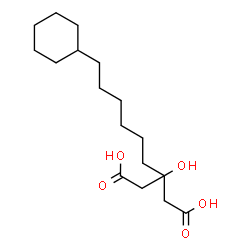 ChemSpider 2D Image | 3-(6-Cyclohexylhexyl)-3-hydroxypentanedioic acid | C17H30O5