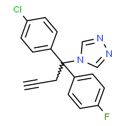 ChemSpider 2D Image | 4-[1-(4-Chlorophenyl)-1-(4-fluorophenyl)-3-butyn-1-yl]-4H-1,2,4-triazole | C18H13ClFN3