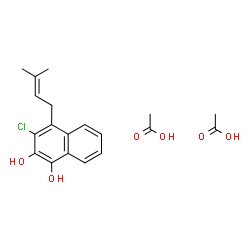 ChemSpider 2D Image | 3-Chloro-4-(3-methyl-2-buten-1-yl)-1,2-naphthalenediol - acetic acid (1:2) | C19H23ClO6