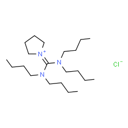 ChemSpider 2D Image | 1-[Bis(dibutylamino)methylene]pyrrolidinium chloride | C21H44ClN3
