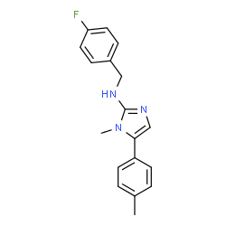 ChemSpider 2D Image | N-(4-Fluorobenzyl)-1-methyl-5-(4-methylphenyl)-1H-imidazol-2-amine | C18H18FN3
