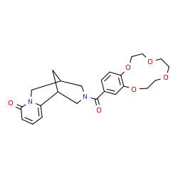ChemSpider 2D Image | 11-(2,3,5,6,8,9-Hexahydro-1,4,7,10-benzotetraoxacyclododecin-12-ylcarbonyl)-7,11-diazatricyclo[7.3.1.0~2,7~]trideca-2,4-dien-6-one | C24H28N2O6
