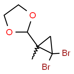 ChemSpider 2D Image | 2-(2,2-Dibromo-1-methylcyclopropyl)-1,3-dioxolane | C7H10Br2O2