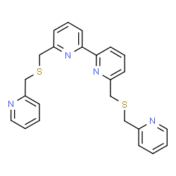 ChemSpider 2D Image | 6,6'-Bis{[(2-pyridinylmethyl)sulfanyl]methyl}-2,2'-bipyridine | C24H22N4S2