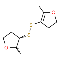 ChemSpider 2D Image | FURAN, 3-[(4,5-DIHYDRO-2-METHYL-3-FURANYL)DITHIO]TETRAHYDRO-2-METHYL- | C10H16O2S2