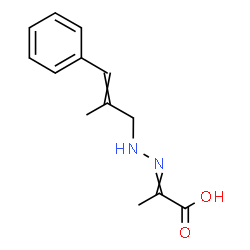 ChemSpider 2D Image | 2-[(2-Methyl-3-phenyl-2-propen-1-yl)hydrazono]propanoic acid | C13H16N2O2
