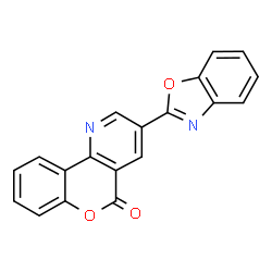 ChemSpider 2D Image | 3-(1,3-Benzoxazol-2-yl)-5H-chromeno[4,3-b]pyridin-5-one | C19H10N2O3