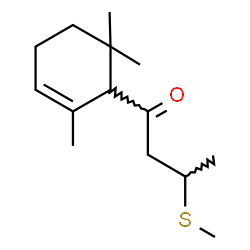 ChemSpider 2D Image | 3-(Methylsulfanyl)-1-(2,6,6-trimethyl-2-cyclohexen-1-yl)-1-butanone | C14H24OS